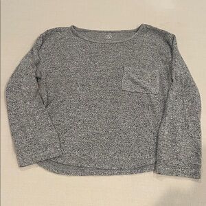 Kids Heather Gray Long-Sleeve Pocket Tee